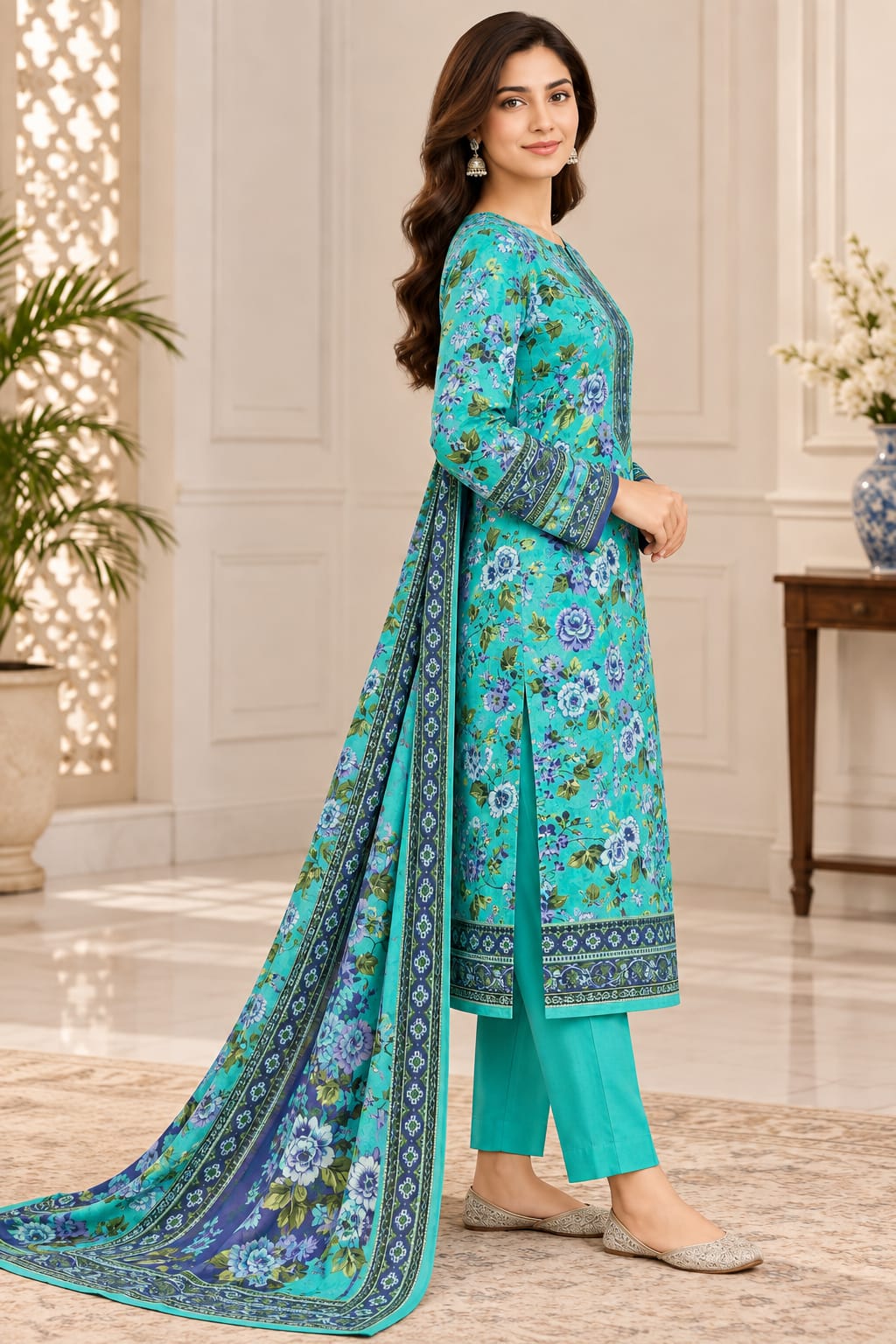 Premium Unstitched 3 Piece Cotton