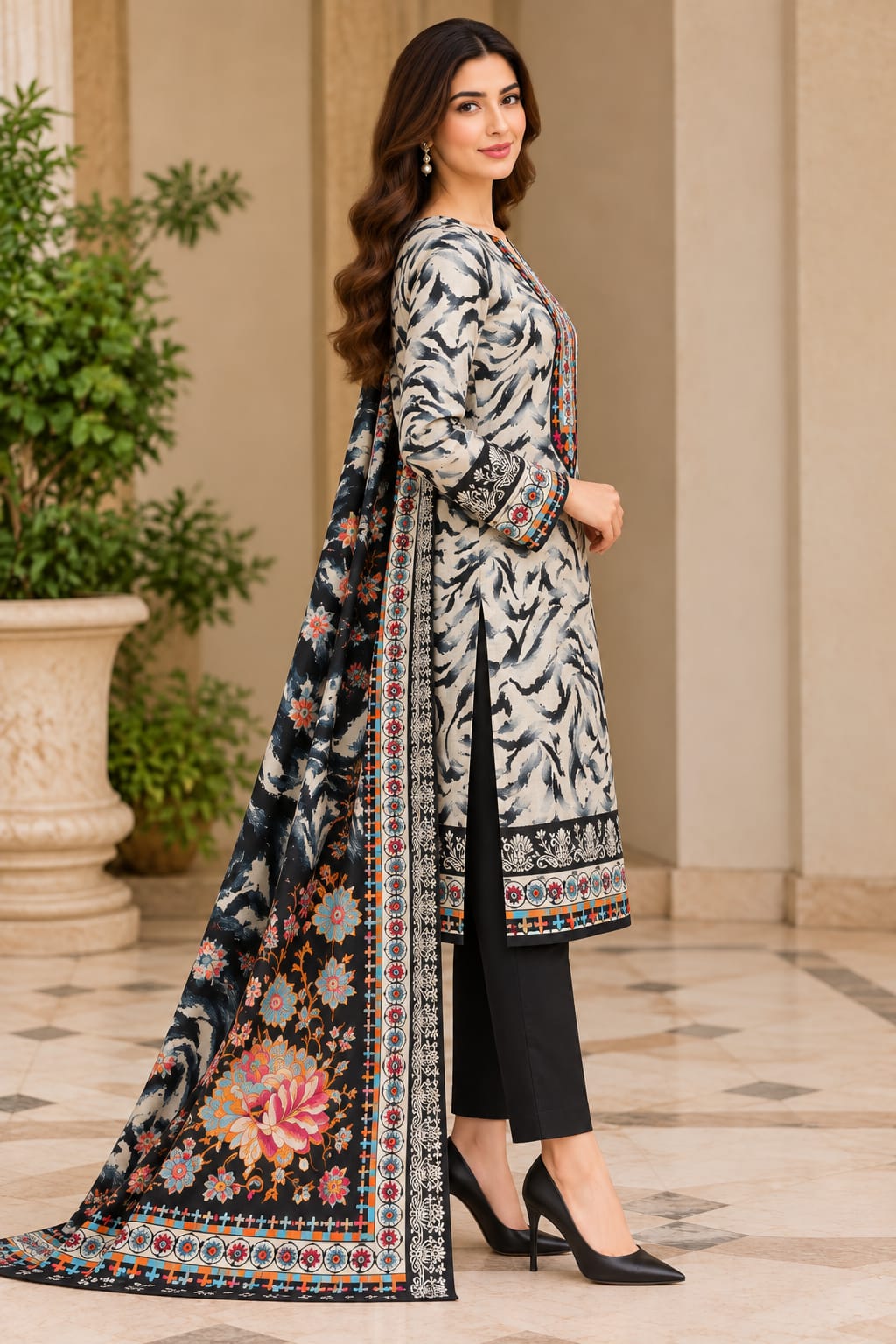 Premium Unstitched 3 Piece Cotton