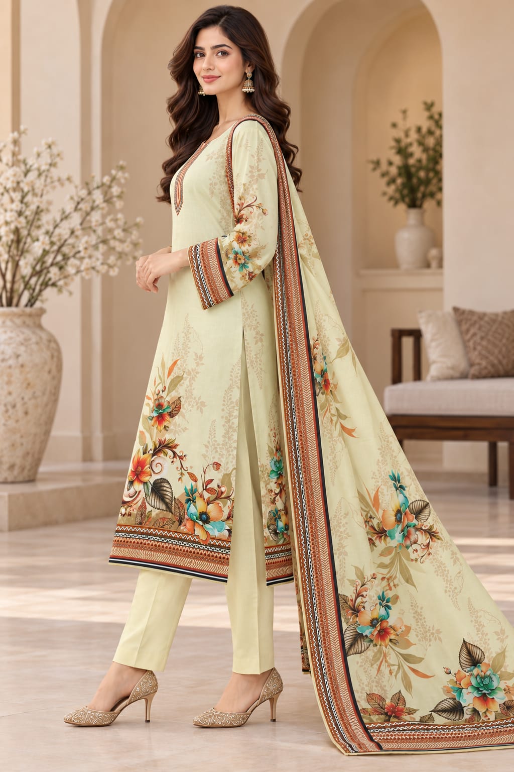 Premium Unstitched 3 Piece Linen