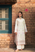 Unstitched 3 Piece Digital Printed Lawn Suit with Embroidered Organza Neckline, Hem & Sleeves Borders | Chiffon Dupatta